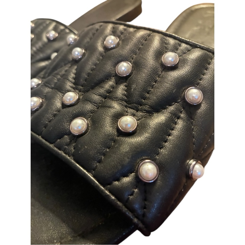 Karl Lagerfeld Paris Madyson Quilted Studded Slide Sandal Black 8 - Picture 6 of 9